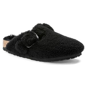 Birkenstock Black Shearling Mules